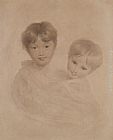 Sir Thomas Lawrence Portrait Sketch of Two Boys - Possibly George 3rd Marquees Townshend and his Younger Brother Charles painting